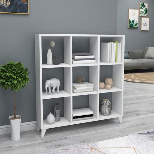 [en.casa] Boekenkast Svedala schap 100x88x20 cm wit, Huis en Inrichting, Kasten | Boekenkasten, Nieuw, Verzenden
