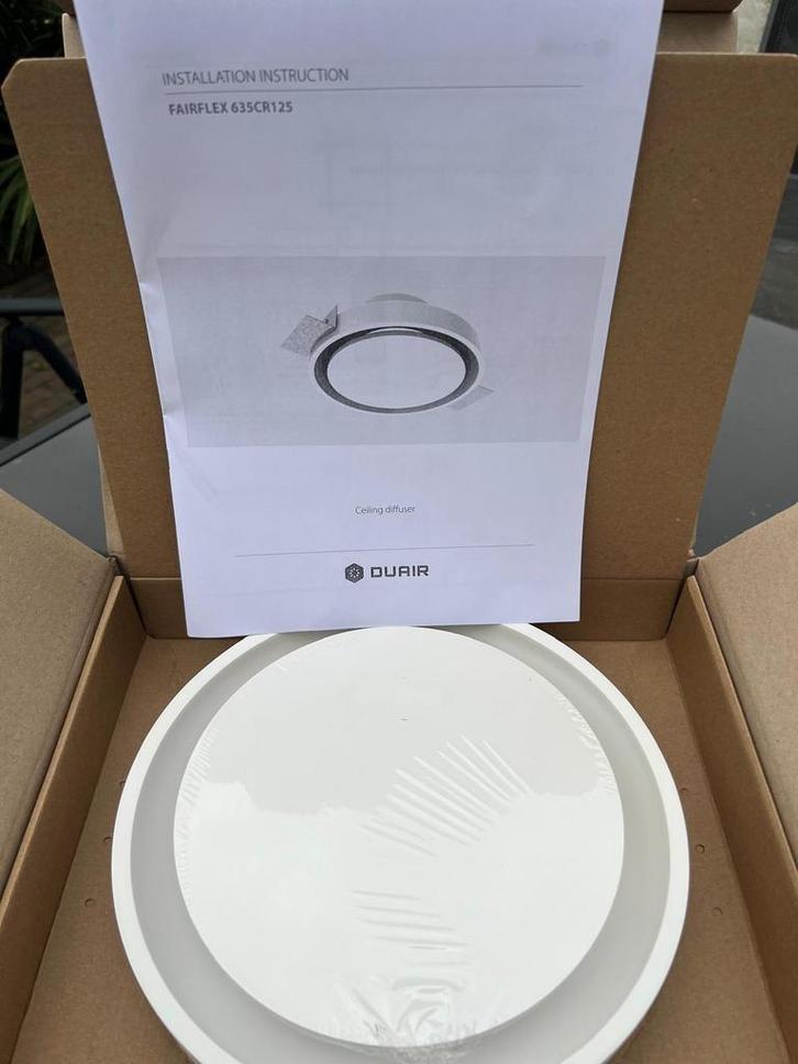 Strak instucventiel Ø125mm – trimless – toevoer + afvoer, Doe-het-zelf en Verbouw, Ventilatie en Afzuiging, Ventilator en Afzuiger