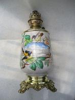 Petroleumlamp - Gepaneerde keramiek en brons rond 1880, Antiek en Kunst