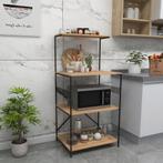 [en.casa] Keukenkast Botkyrka open kast 124x60x46 cm zwart e, Nieuw, Verzenden