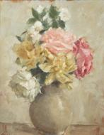 Draagt signatuur ‘Laudy’, ‘Stilleven met rozen’ (1967), Antiek en Kunst