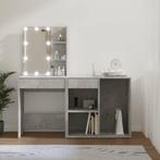 vidaXL Kaptafel met kastje en LEDs bewerkt hout betongrijs, Verzenden, Nieuw
