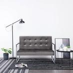 vidaXL Tweezitsbank met armleuningen chroom en fluweel, Verzenden, Minder dan 150 cm, Stof, Nieuw