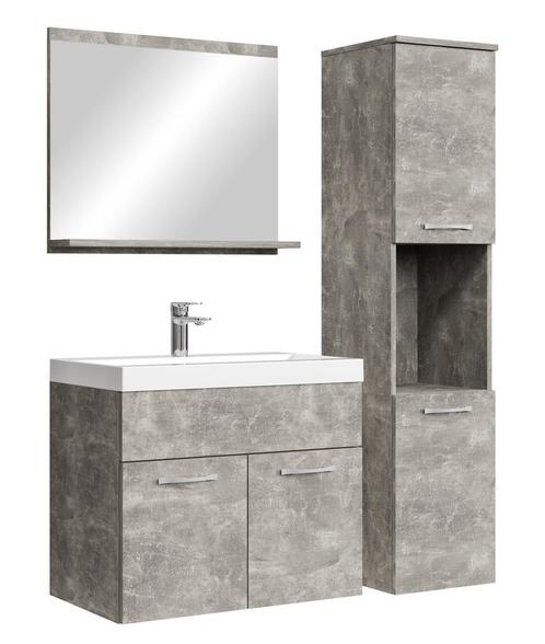 Badkamermeubel Set Montreal 60 x 35 cm Beton Grijs Badmeubel, Huis en Inrichting, Badkamer | Badkamermeubels, Nieuw, Wastafelkast