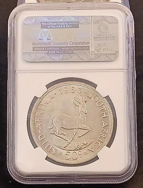 Zuid-Afrika. 50 Cent 1963 BU UNC Springbok Jan Van Riebeck, Postzegels en Munten, Munten | Europa | Niet-Euromunten