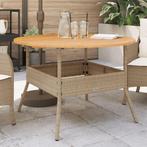 vidaXL Tuintafel met acaciahouten blad Ø110x71 cm poly, Verzenden, Nieuw