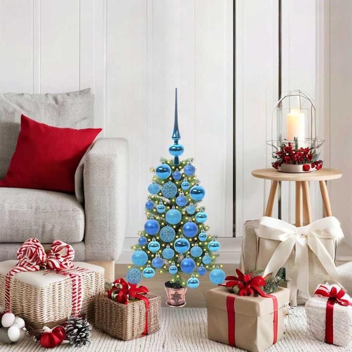 vidaXL Kerstboom met 150 LED met standaard Groen 65 cm PE, Diversen, Kerst, Nieuw, Verzenden