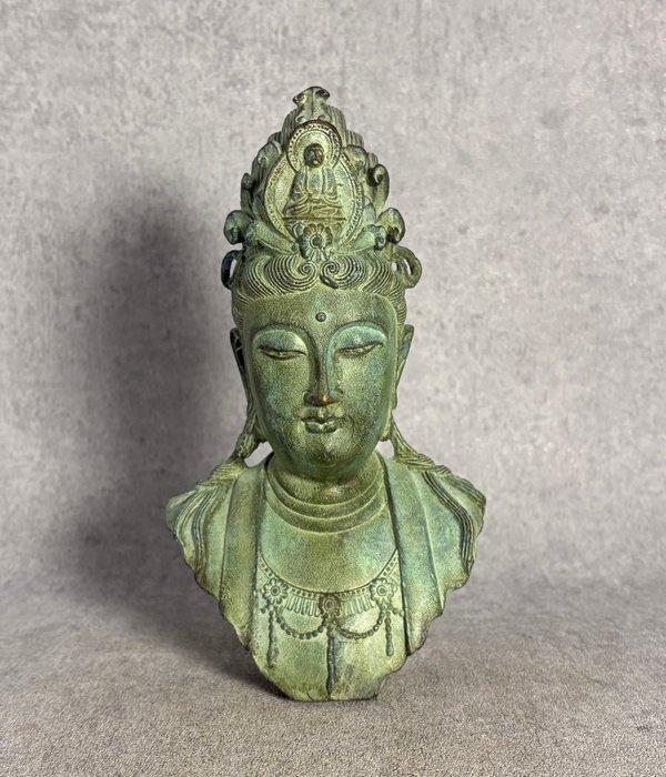 Guanyin - Buste Brons - Azië (Zonder Minimumprijs), Antiek en Kunst, Antiek | Overige Antiek
