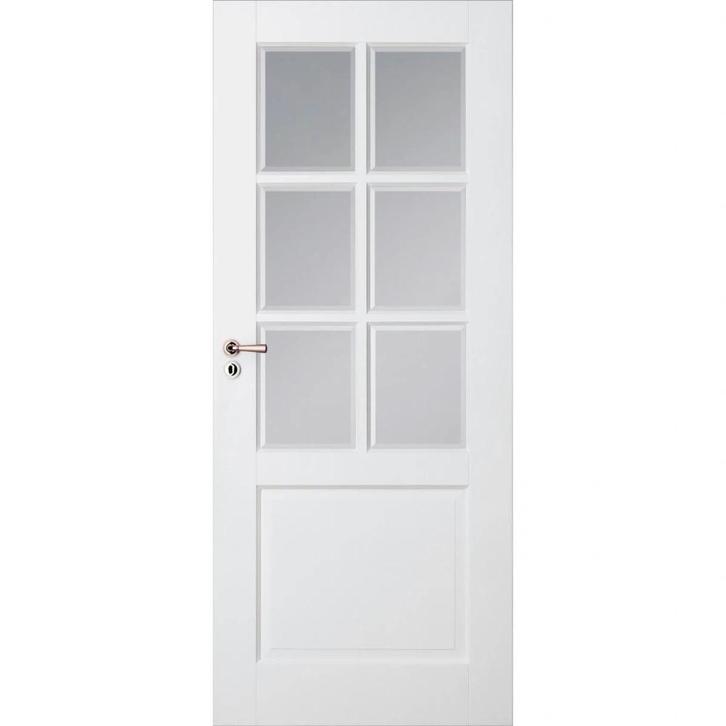 Skantrae binnendeur SKS1220 88x201,5 (Opdek rechtsdraaiend), Doe-het-zelf en Verbouw, Deuren en Horren, Nieuw, Glas, Hout, Binnendeur