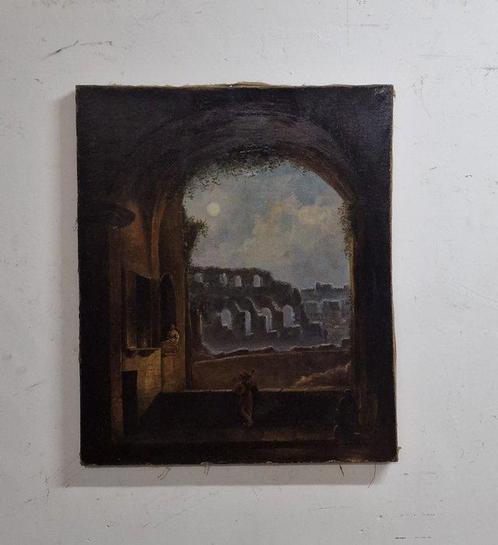 Scuola romana (XIX) - Serenata a Roma, Antiek en Kunst, Kunst | Schilderijen | Klassiek