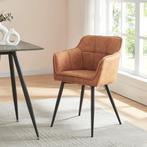 Eetkamerstoel Birmingham kuipstoel 81x57x53 cm bruin en zwar, Huis en Inrichting, Stoelen, Verzenden, Nieuw