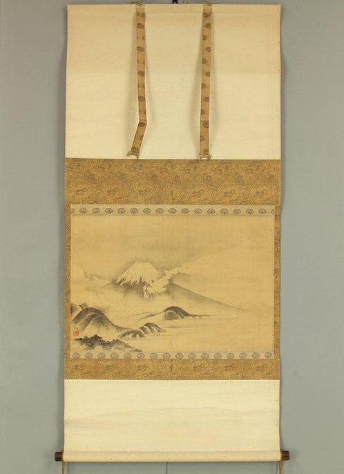 Mt. Fuji and Clouds Scenery with Box - Nakabayashi Chikuto, Antiek en Kunst, Antiek | Overige Antiek