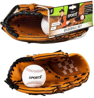 SportX - Honkbal handschoen + bal | SportX - Buitenspeelgoed beschikbaar voor biedingen