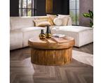 Salontafel Sleek mangohout 90 cm - zandkleur, Huis en Inrichting, Tafels | Salontafels, Ophalen of Verzenden, Nieuw