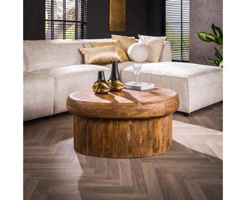 Salontafel Sleek mangohout 90 cm - zandkleur, Huis en Inrichting, Tafels | Salontafels, Nieuw, Ophalen of Verzenden