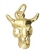 Gouden Stieren schedel klein kettinghanger, Verzenden, Nieuw