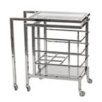 Bar Trolley Ernesto 72x42x77cm With Clear Glass, Huis en Inrichting, Woonaccessoires | Overige, Nieuw, Ophalen of Verzenden