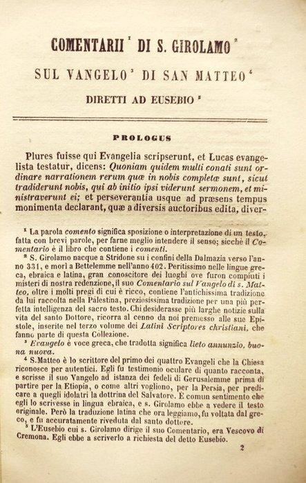 San Girolamo. - Sancti Hieronymi commentaria in Evangelium, Antiek en Kunst, Antiek | Boeken en Bijbels