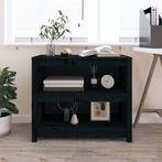 vidaXL Boekenkast 80x35x68 cm massief grenenhout zwart, Verzenden, Nieuw, 50 tot 100 cm, Minder dan 100 cm