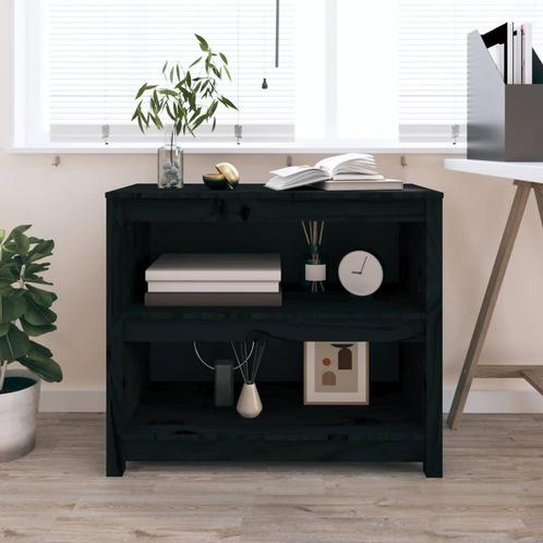 vidaXL Boekenkast 80x35x68 cm massief grenenhout zwart, Huis en Inrichting, Kasten | Boekenkasten, 25 tot 50 cm, Nieuw, Grenenhout