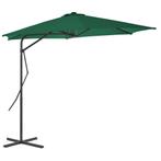 vidaXL Parasol met stalen paal 300 cm groen, Verzenden, Nieuw