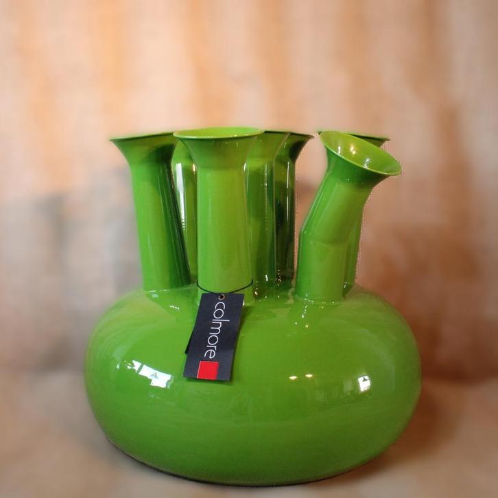 Tulpenvaas toetervaas groen bijzonder cadeau Digi Colmore, Huis en Inrichting, Woonaccessoires | Vazen, Nieuw, Ophalen of Verzenden