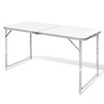 vidaXL Campingtafel inklapbaar en verstelbaar 120x60 cm, Caravans en Kamperen, Kampeermeubelen, Verzenden, Nieuw
