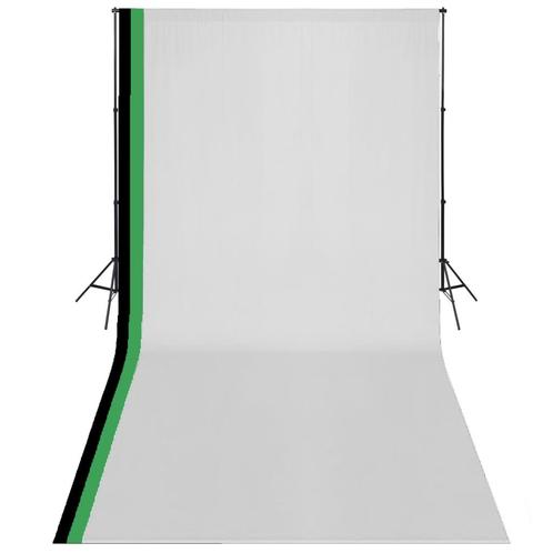 vidaXL Fotostudioset met 3 katoenen achtergronden en frame, Audio, Tv en Foto, Fotografie | Statieven en Balhoofden, Nieuw, Verzenden