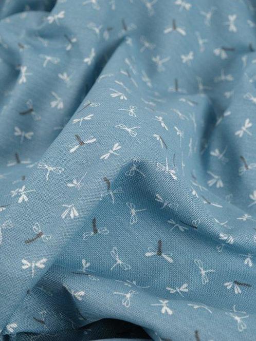 Premium Panama - Libelle op een blauwe achtergrond - Textiel, Antiek en Kunst, Antiek | Kleden en Textiel
