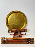 Bijzettafel - Oosterse Egypte koffietafel - Brons, Hout,