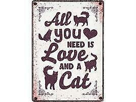 Katten waakbord blik All you need is love and a cat