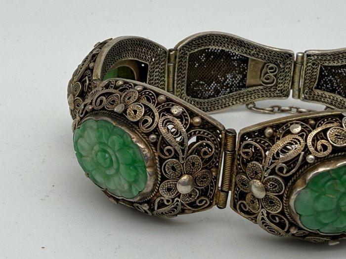 Zonder minimumprijs - Zilveren armband - Jaspis - Zilver -, Antiek en Kunst, Kunst | Niet-Westerse kunst