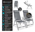 Tuinstoelen verstelbaar - Ligstoel - Set van 2 - Grijs - KES, Verzenden, Zo goed als nieuw