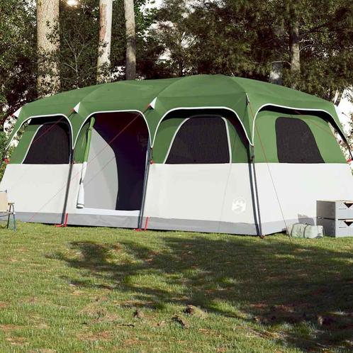 vidaXL Gezinstent 9-persoons waterdicht groen, Caravans en Kamperen, Tenten, Nieuw, tot en met 2, Verzenden