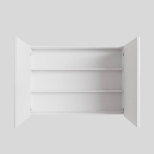 Spiegelkast BWS Cube 100x70x16 cm 2 Deuren Mat Wit, Doe-het-zelf en Verbouw, Sanitair, Bad, Nieuw, Ophalen of Verzenden