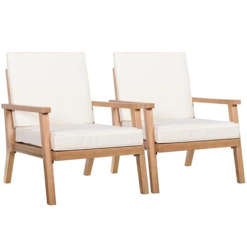TRUUSK Outsunny Gartenstühle 2er-Set  Komfortable Gartensess, Tuin en Terras, Tuinstoelen, Nieuw, Verzenden