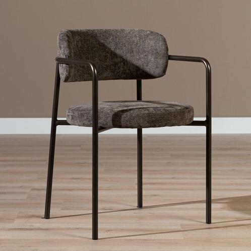 40% Korting: Velvet eetkamerstoel Gio bruin, Huis en Inrichting, Stoelen, Bruin, Zo goed als nieuw, Ophalen