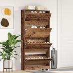 vidaXL Schoenenkast Verweerd hout Bewerkt hout 80 x 21 x, Verzenden, Nieuw