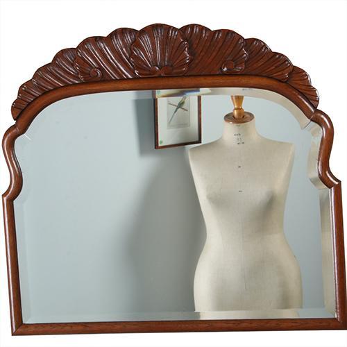 Brede Soester spiegel met facet en gestoken kroontje ca 1890, Antiek en Kunst, Antiek | Spiegels, Ophalen of Verzenden