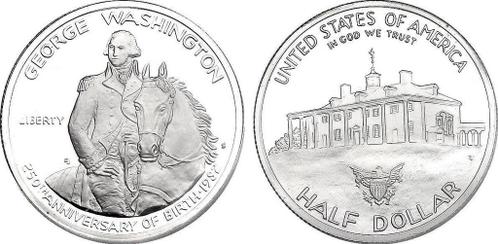1/2 Dollar 1982 Usa Commemorative Half Dollar George Wash...