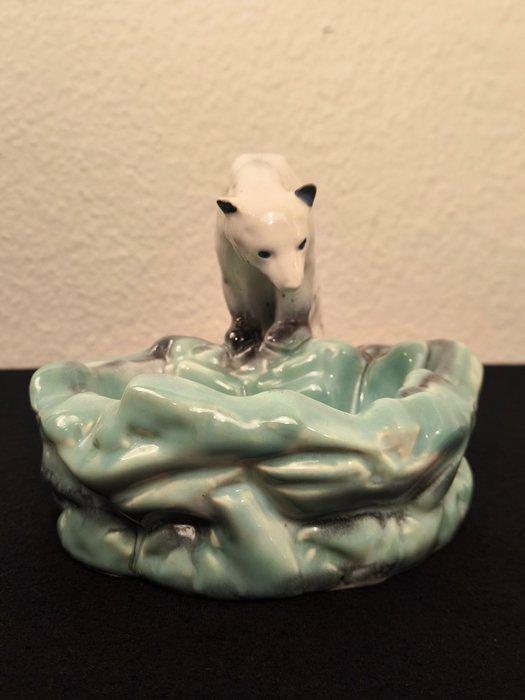 sculptuur, Polar Bear at Ice Pool - 17 cm - Porselein - 1932, Antiek en Kunst, Kunst | Designobjecten