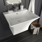 vidaXL Wasbak wandgemonteerd 500x450x410 mm keramiek wit, Verzenden, Nieuw