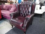 Chesterfield Outlet !! Aubergine Leren Chesterfield fauteuil
