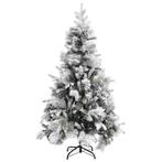 Kerstboom met dennenappels en sneeuw 195 cm PVC en PE, Verzenden, Nieuw