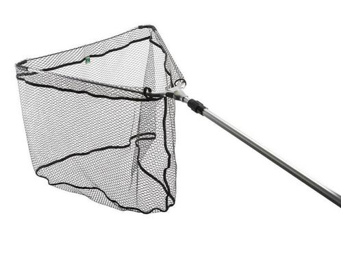 Inklapbaar Rubber Schepnet 70 x 70 cm. Steel 270 cm., Watersport en Boten, Hengelsport | Roofvissen, Net of Fuik, Nieuw, Verzenden