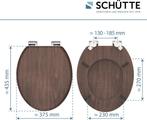 SCHÜTTE WC-Bril 80193 DARK WOOD - MDF-Hout - Soft Close, Huis en Inrichting, Verzenden, Nieuw