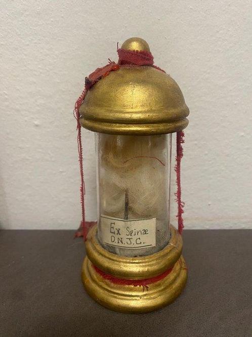Reliekhouder - Glas, Hout, Textiel - 1850-1900 - Sint-Kruis, Antiek en Kunst, Kunst | Niet-Westerse kunst