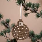 Hanger Vilt - Kerstbal Geborduurd Stippen Motief - Gingerbre, Nieuw, Ophalen of Verzenden