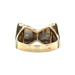 Gouden vintage strik ring met diamant 14 krt, Ophalen of Verzenden, Nieuw