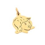 Gouden hanger van een meisjes kinderkopje, Ophalen of Verzenden, Gebruikt, Goud, Overige merken